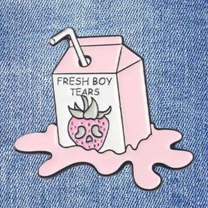 Fresh Boy Tears Enamel Pin - Punk Lapel Pin